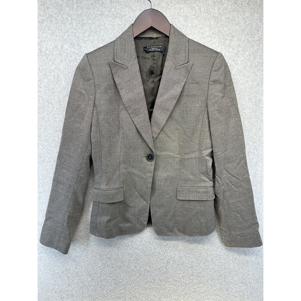 Elie Tahari Blazer Womens Nordstrom Exclusive Size 4 Brown Single Button
